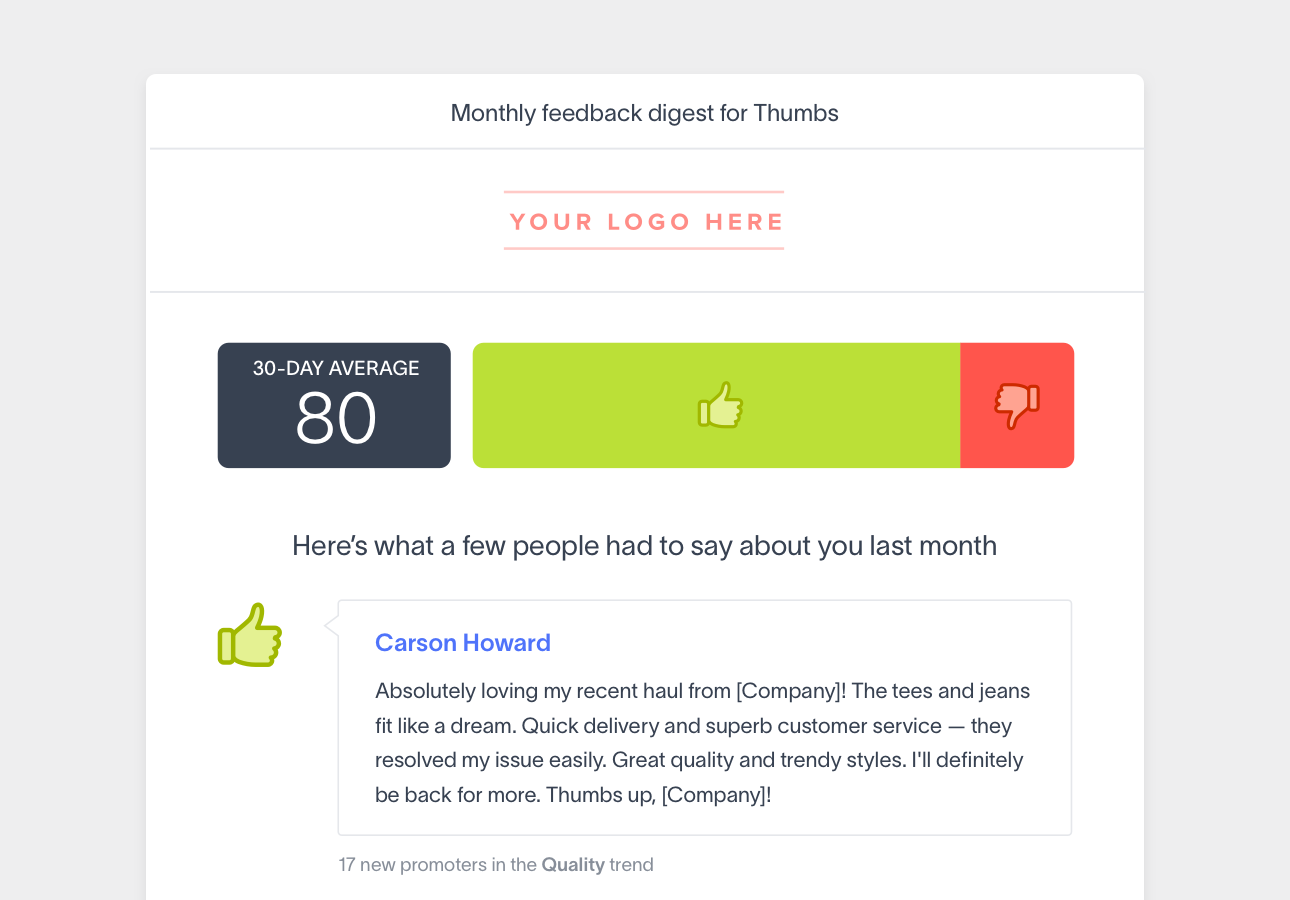 Thumbs survey feedback analysis